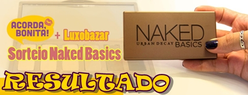 Resultado do Sorteio PALETA Naked Basics urban decay