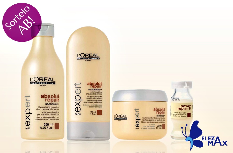 Resenha e Sorteio Kit Absolut Repair L´Oréal Professionnel com 4 itens