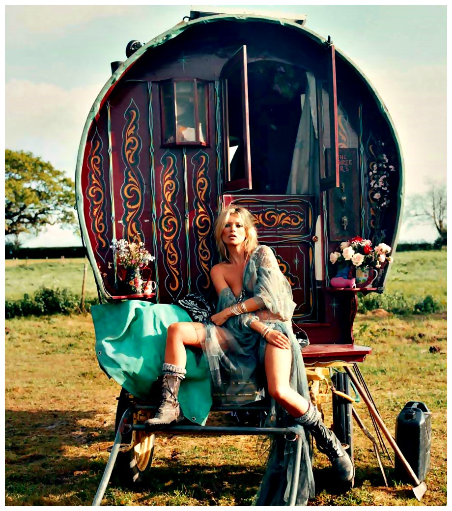 Alerta de tendência Estilo Gypsy – o Cigano contemporâneo Kate Moss editorial 