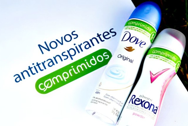 novos antitraspirantes comprimidos UNILEVER Dove e Rexona