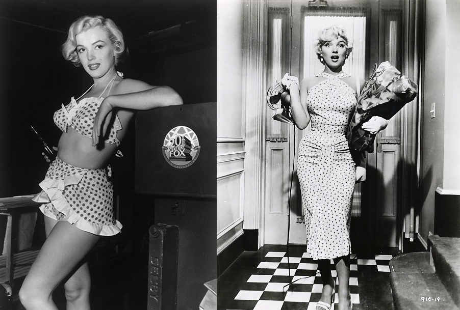 História da Moda Estampa de Bolinhas Poá Marilyn Monroe filme