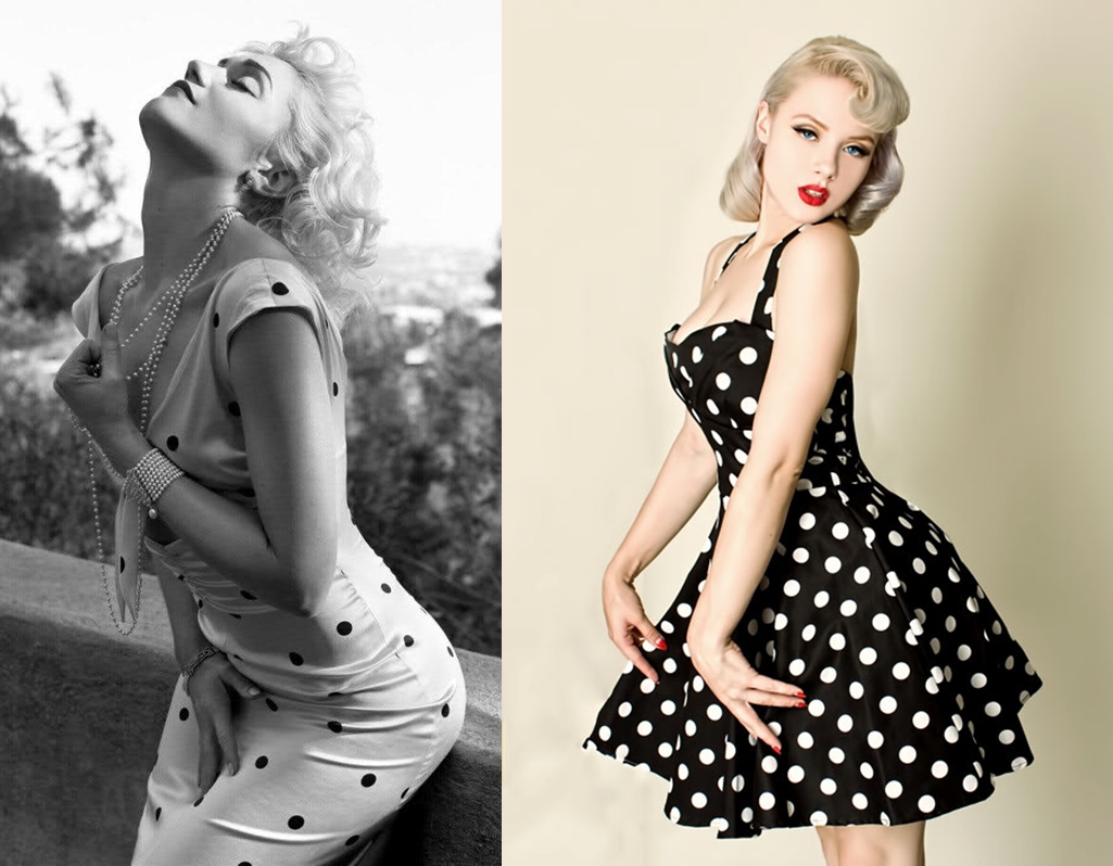 História da Moda Estampa de Bolinhas Poá Marilyn Monroe pin up